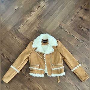 Express Tan Suede Moto Jacket